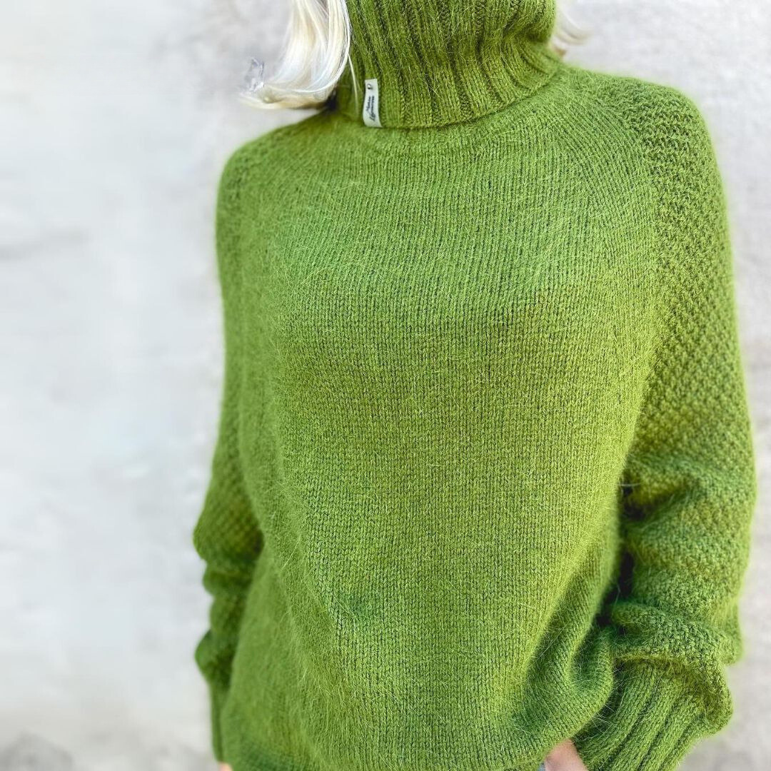 Eleganza | Pull Col Roulé Élégant Angela Vert Pomme