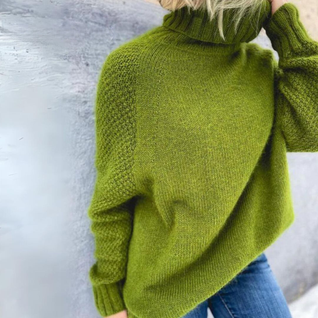 Eleganza | Pull Col Roulé Élégant Angela Vert Pomme