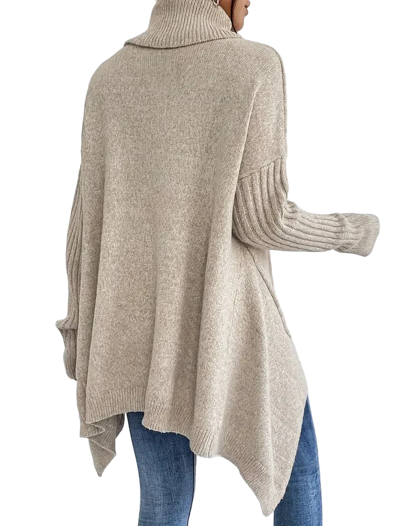 Jeanne | Pull long confortable à col roulé