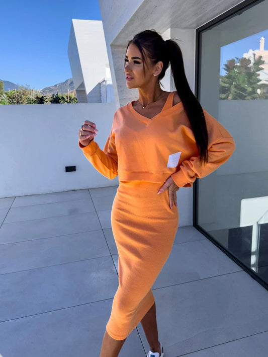 Laurine | Ensemble Décontracté Robe & Sweatshirt