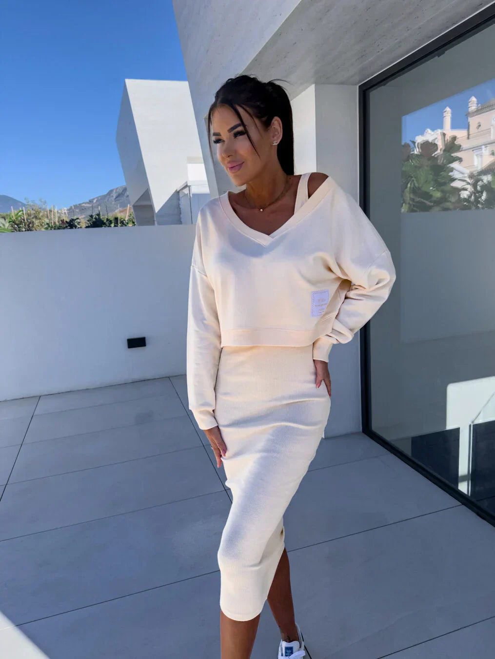 Laurine | Ensemble Décontracté Robe & Sweatshirt