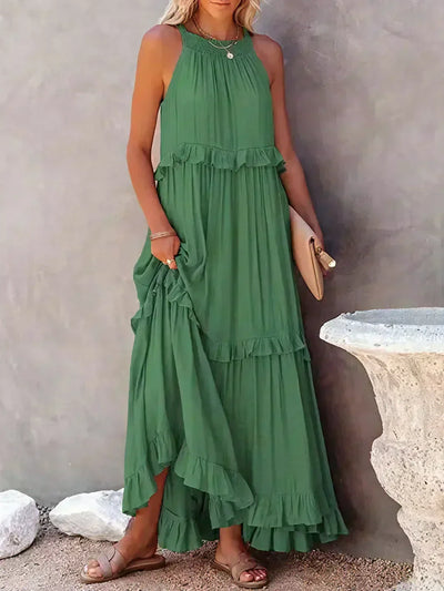Sarah | Robe Maxi Volant Halter (Presque épuisé)