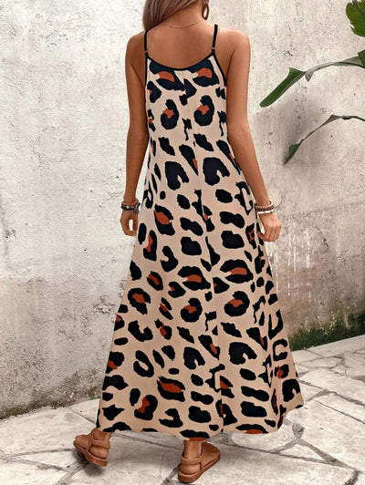 Elena | Robe d'Été à Bretelles Fines, Dos Nu et Imprimé Graphique