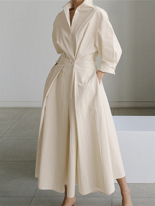 Brynn | Robe Swing A-Line avec Col Polo Chic