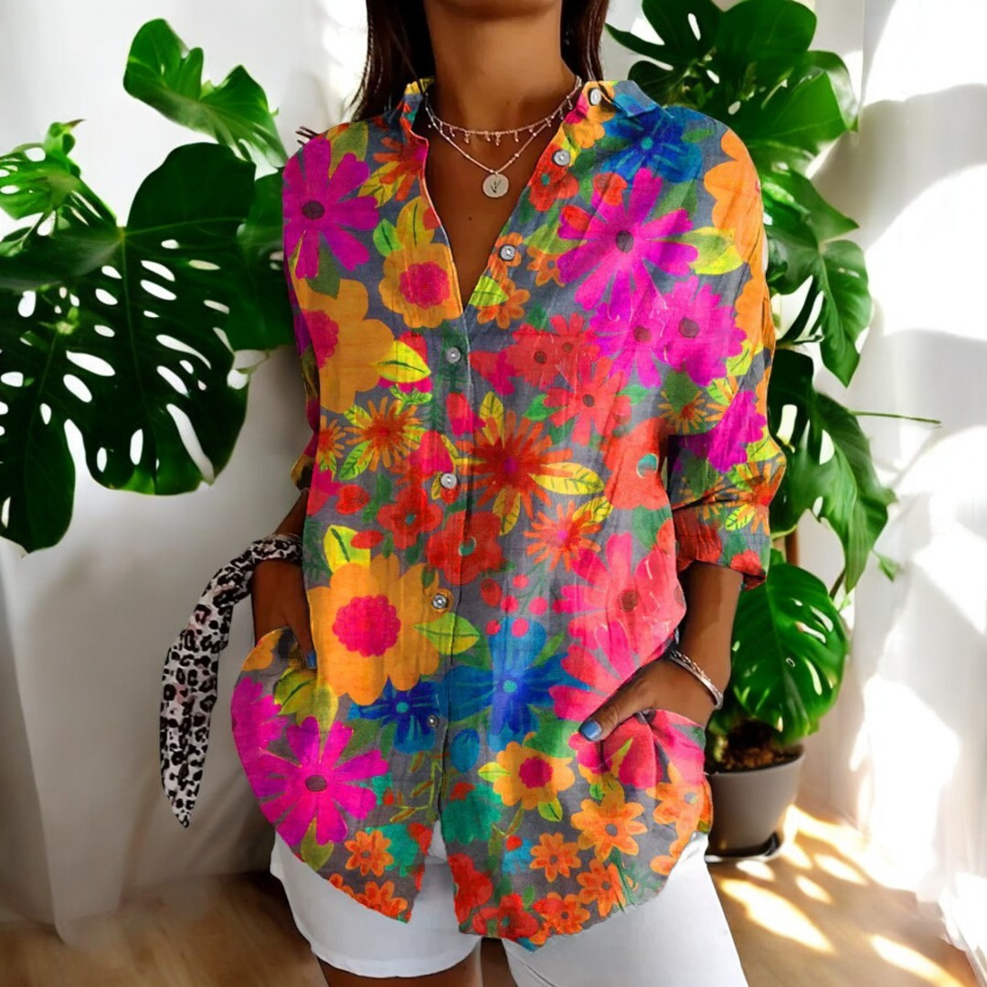 Carla | Blouse vintage à imprimé fleuri