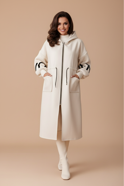 Cassey | Veste femme avec manches en maille et capuche