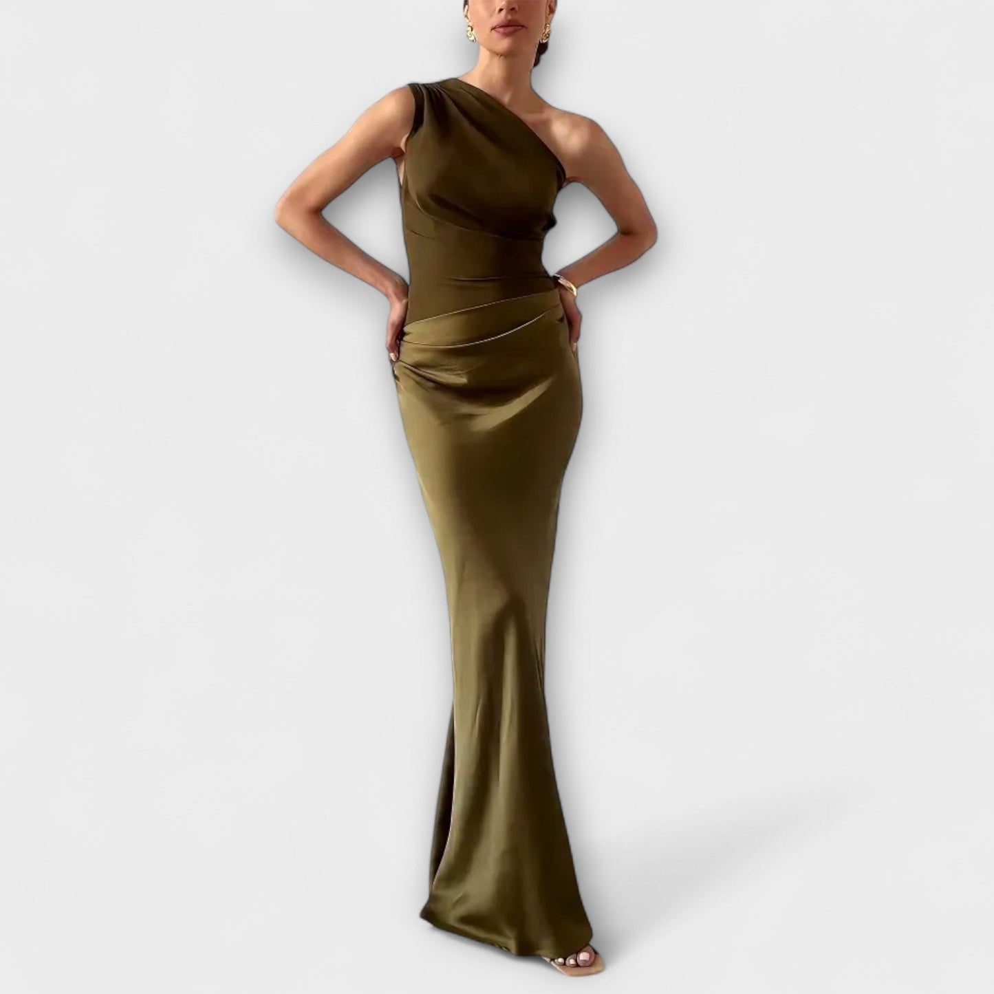 Duc | Robe Maxi Plissée Élégante à Une Épaule