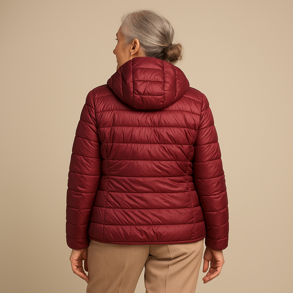Ruth & Eleanor™ | Veste Puffer à Capuche - Bourgogne
