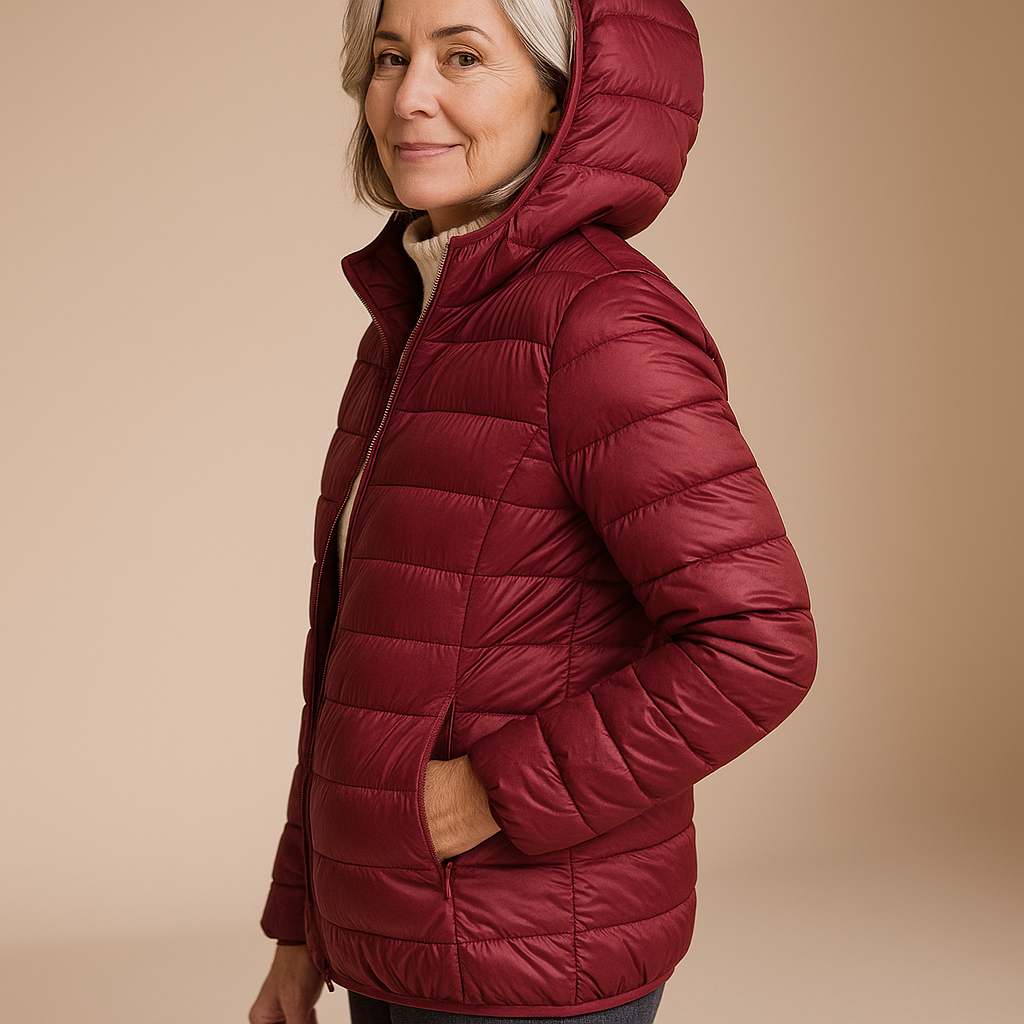 Ruth & Eleanor™ | Veste Puffer à Capuche - Bourgogne