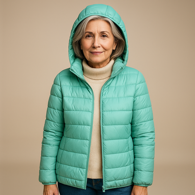 Ruth & Eleanor™ | Veste Puffer à Capuche - Bleu Clair