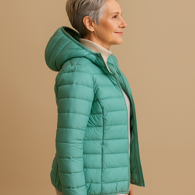 Ruth & Eleanor™ | Veste Puffer à Capuche - Bleu Clair