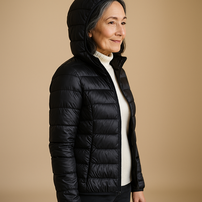 Ruth & Eleanor™ | Veste Puffer à Capuche - Noir