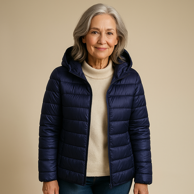 Ruth & Eleanor™ | Veste Puffer à Capuche - Bleu Foncé
