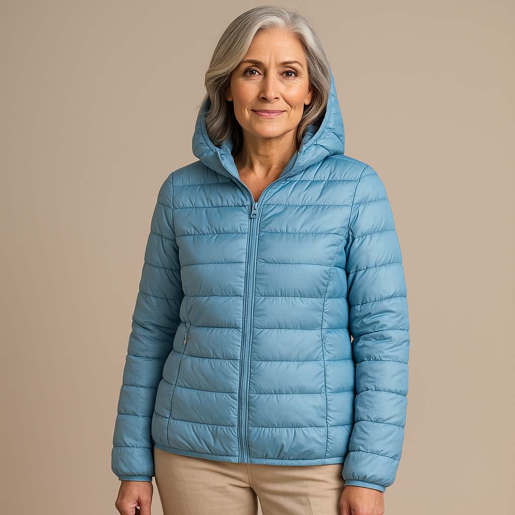 Ruth & Eleanor™ | Veste Puffer À Capuche - Bleu Céleste