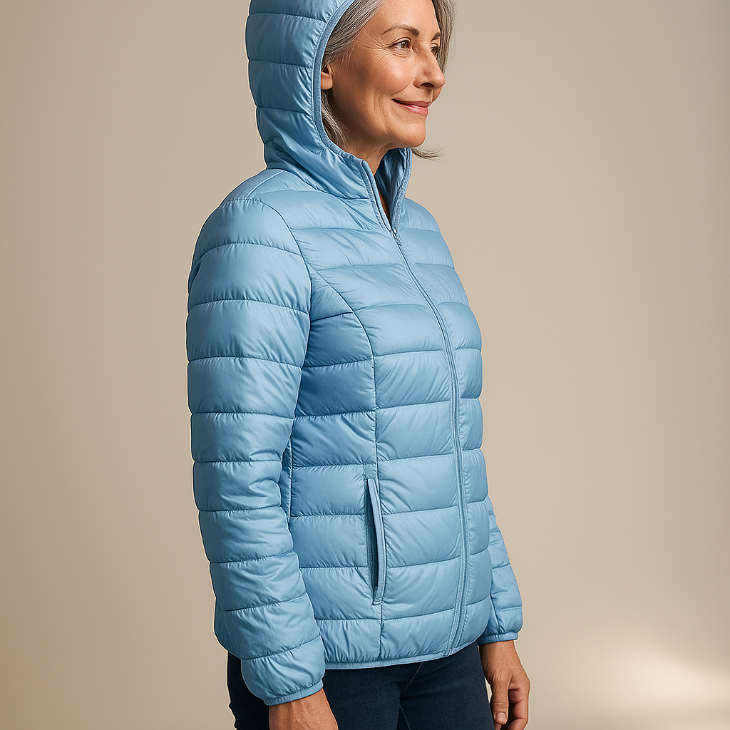 Ruth & Eleanor™ | Veste Puffer À Capuche - Bleu Céleste