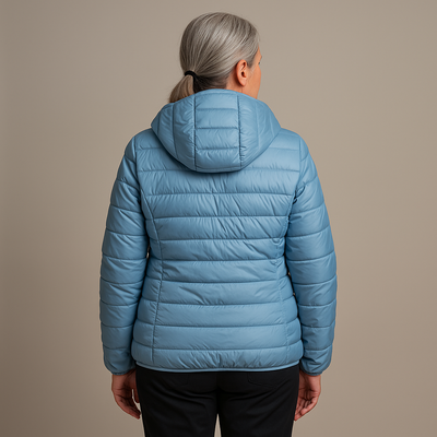 Ruth & Eleanor™ | Veste Puffer À Capuche - Bleu Céleste