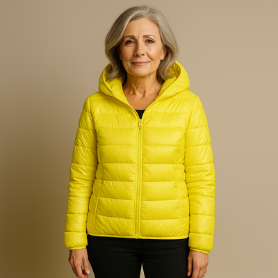 Ruth & Eleanor™ | Veste Puffer à Capuche - Jaune