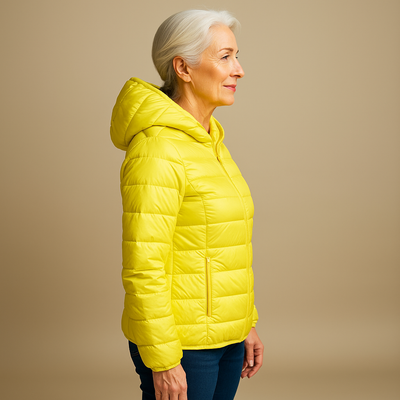 Ruth & Eleanor™ | Veste Puffer à Capuche - Jaune