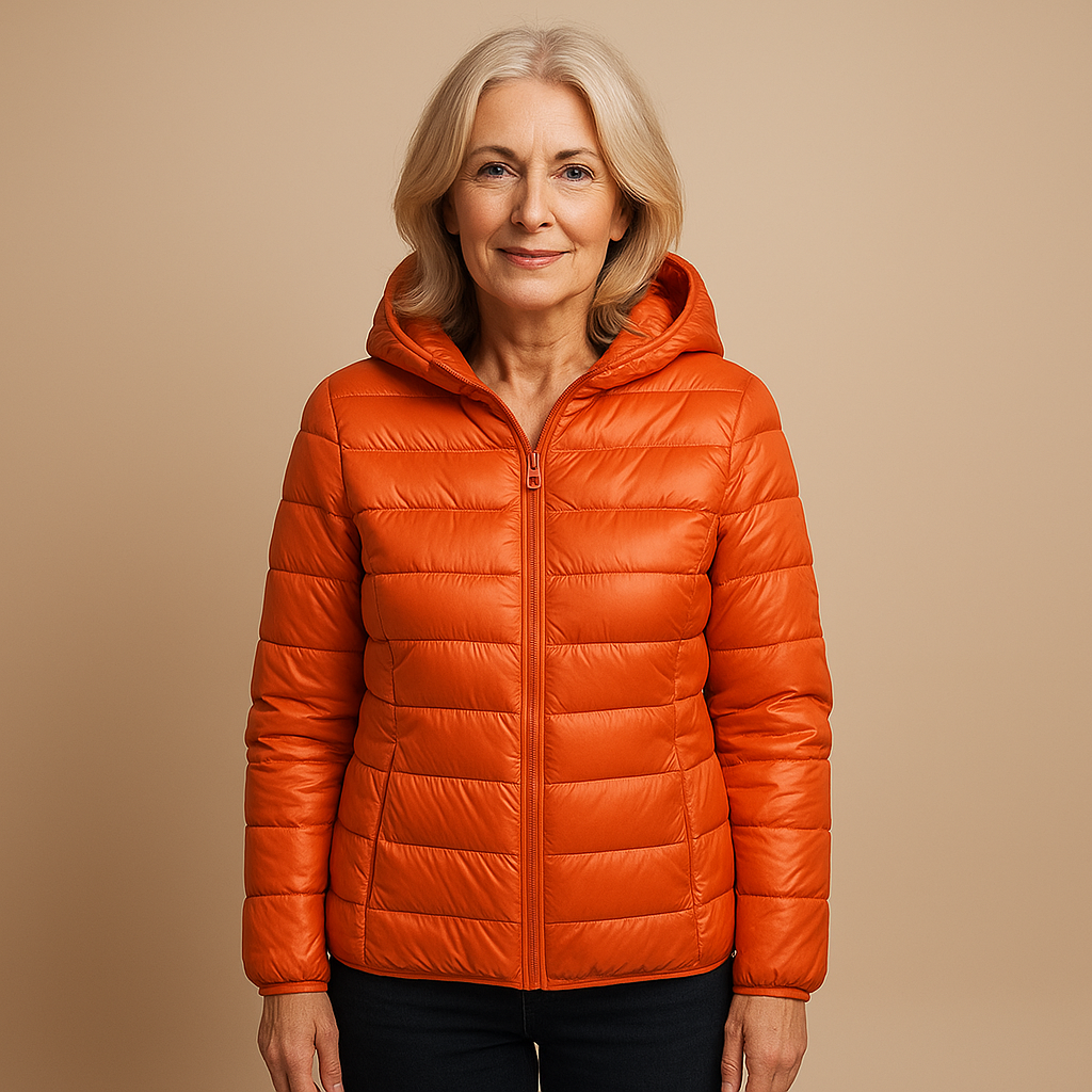 Ruth & Eleanor™ | Veste Puffer À Capuche - Orange