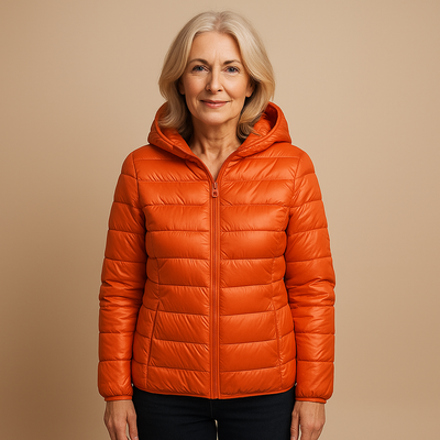 Ruth & Eleanor™ | Veste Puffer À Capuche - Orange