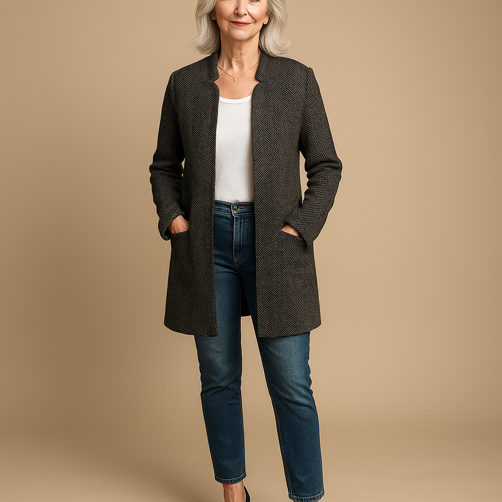 Ruth & Eleanor™  | Manteau Élégant Mi-Long avec Poches