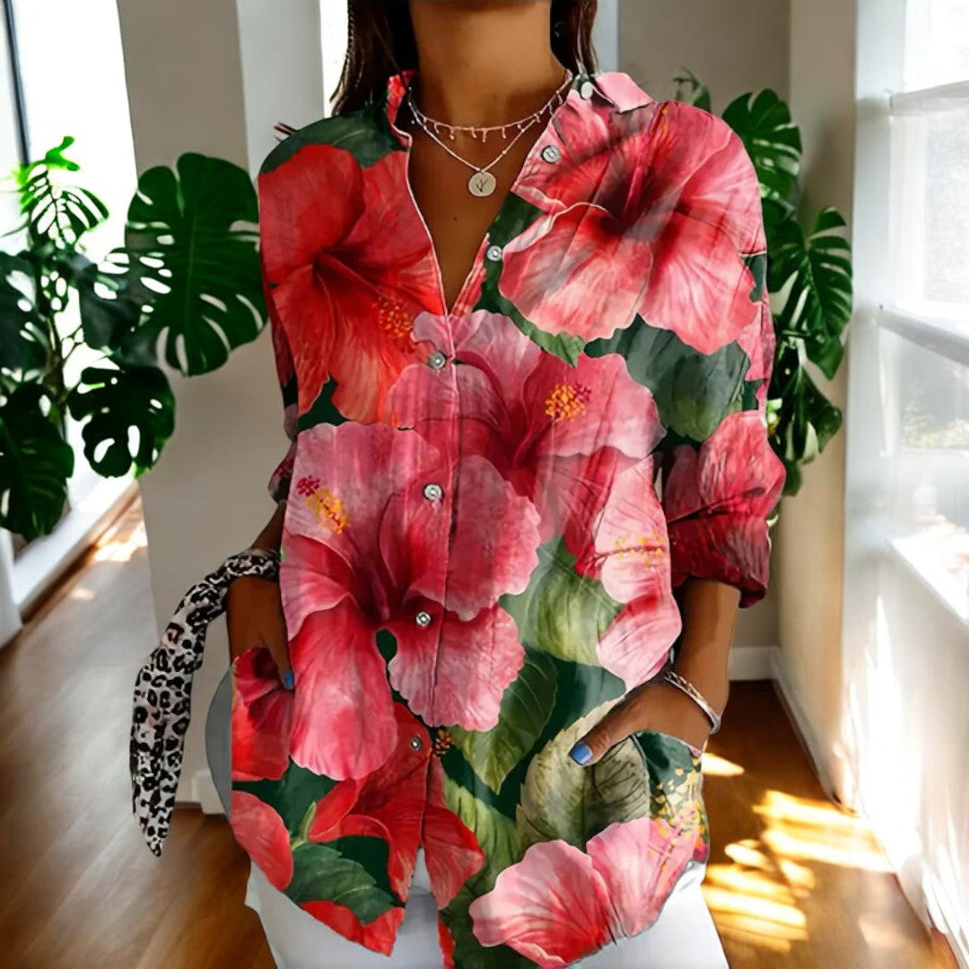 Carla | Blouse vintage à imprimé fleuri