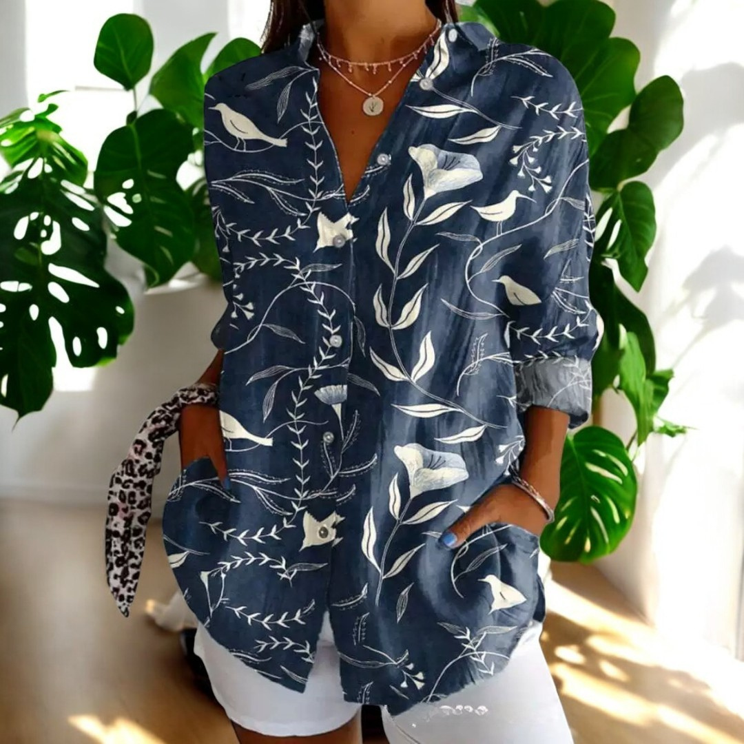 Carla | Blouse vintage à imprimé fleuri
