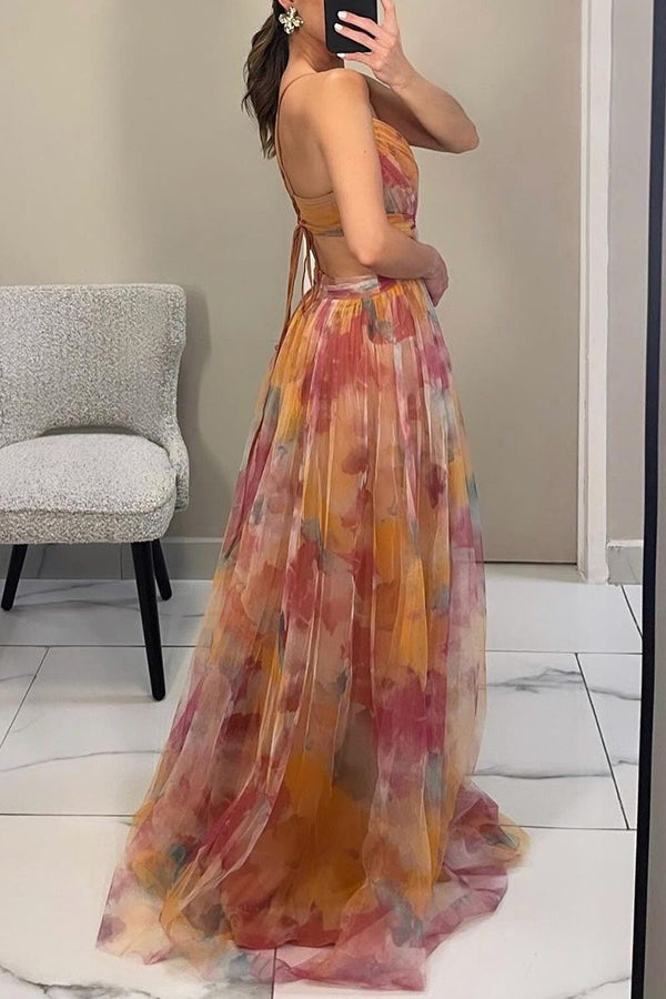 Frostine | Robe longue fleurie et romantique