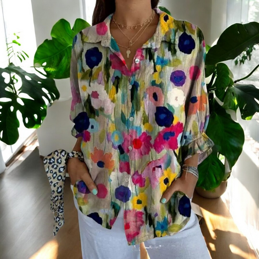Carla | Blouse vintage à imprimé fleuri