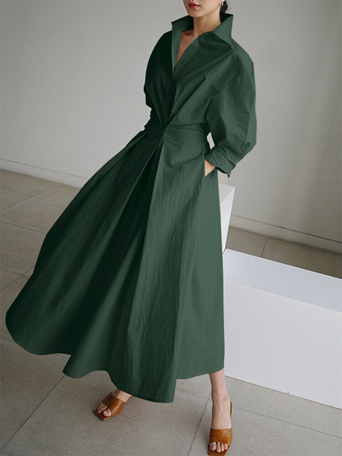 Brynn | Robe Swing A-Line avec Col Polo Chic
