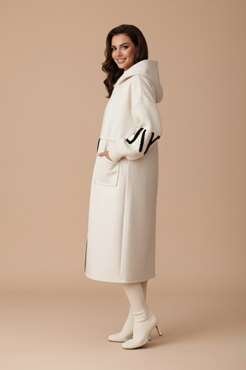 Cassey | Veste femme avec manches en maille et capuche