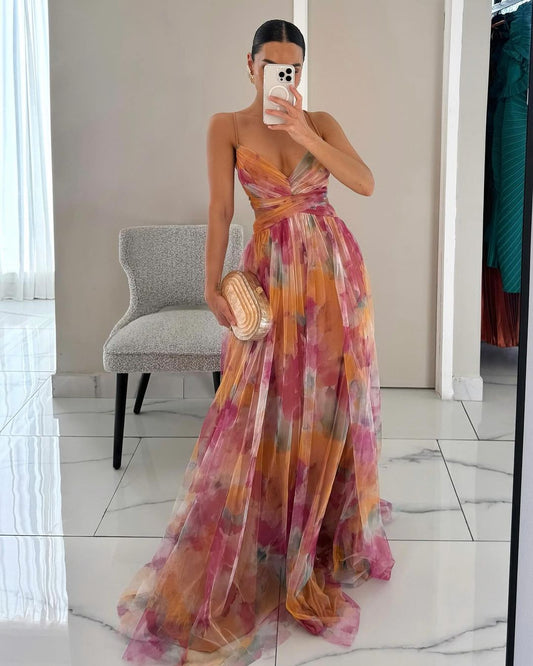 Frostine | Robe longue fleurie et romantique