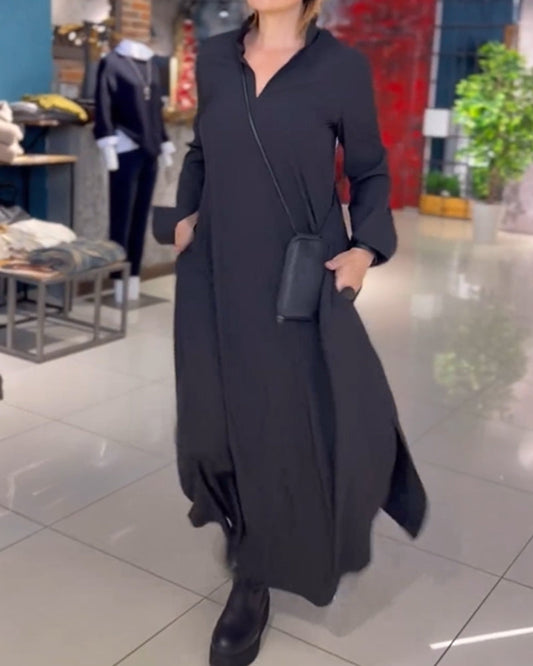 Evia | Robe longue ample avec fente
