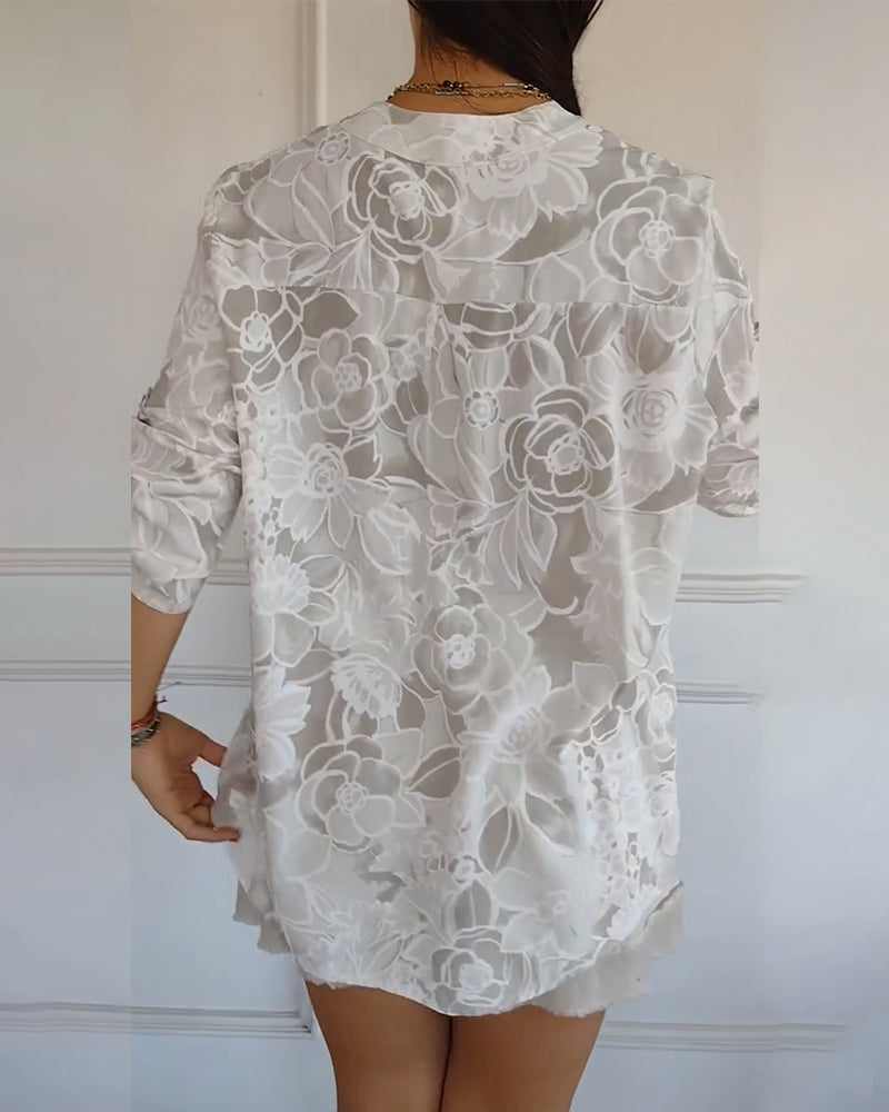 Sere | Blouse Col V Boutonnée Imprimée