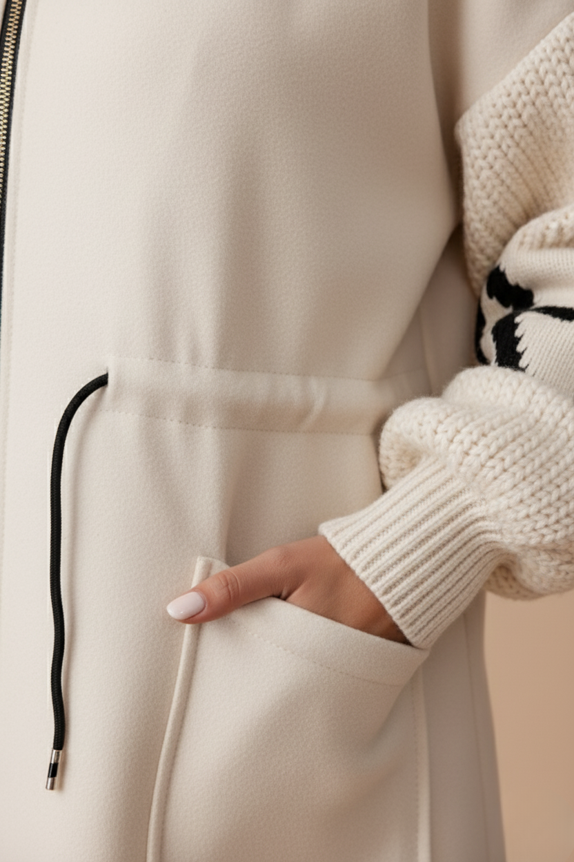 Cassey | Veste femme avec manches en maille et capuche