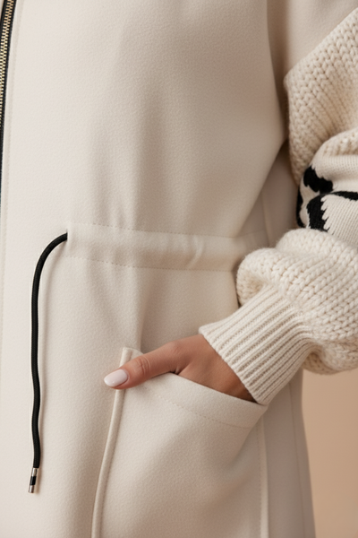 Cassey | Veste femme avec manches en maille et capuche