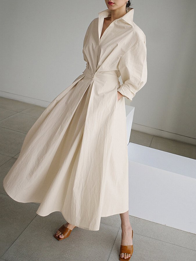 Brynn | Robe Swing A-Line avec Col Polo Chic