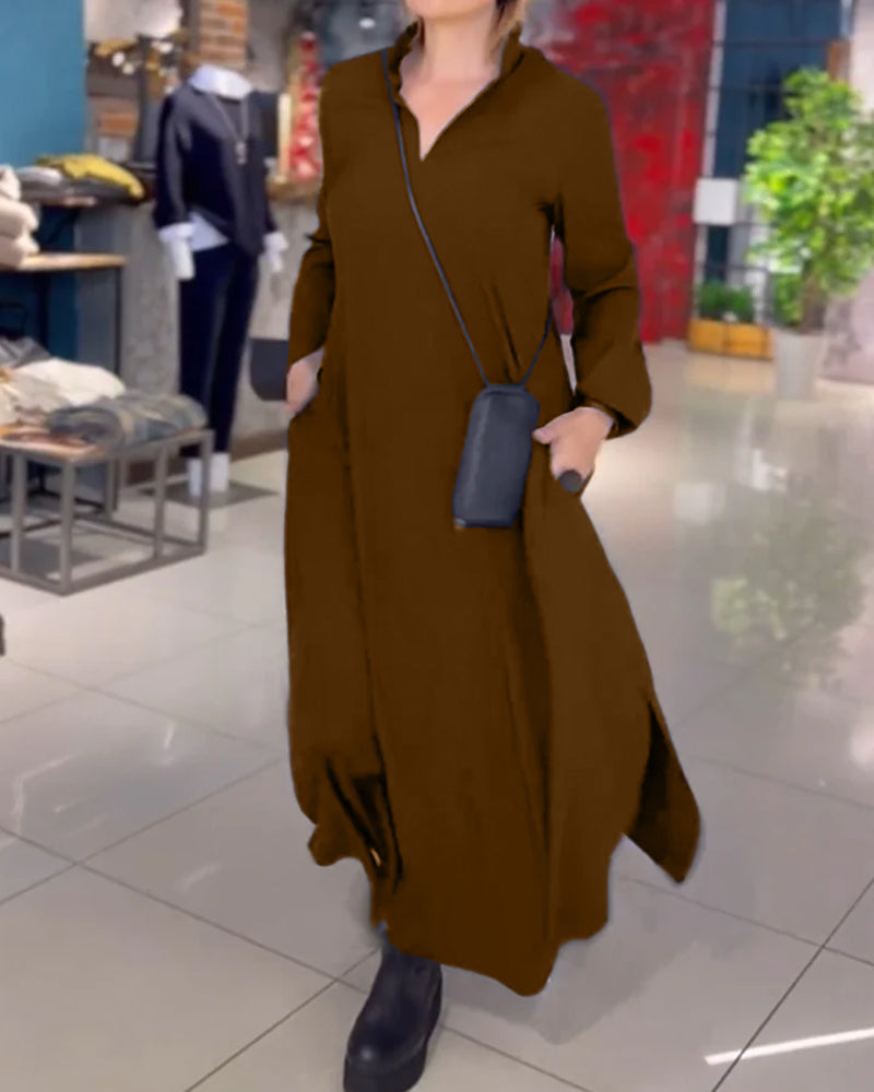 Evia | Robe longue ample avec fente
