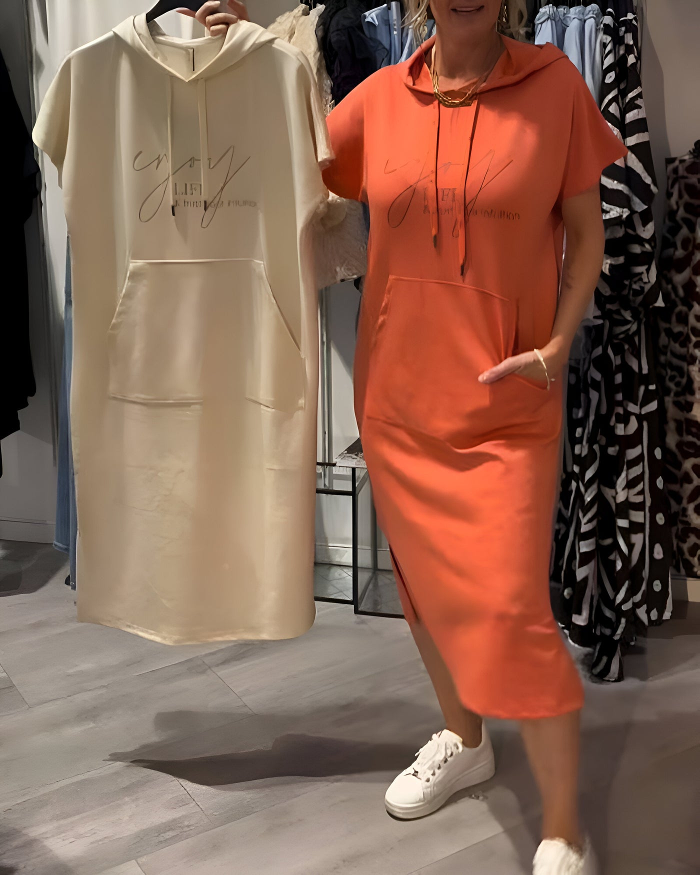 Élise | Robe décontractée à capuche