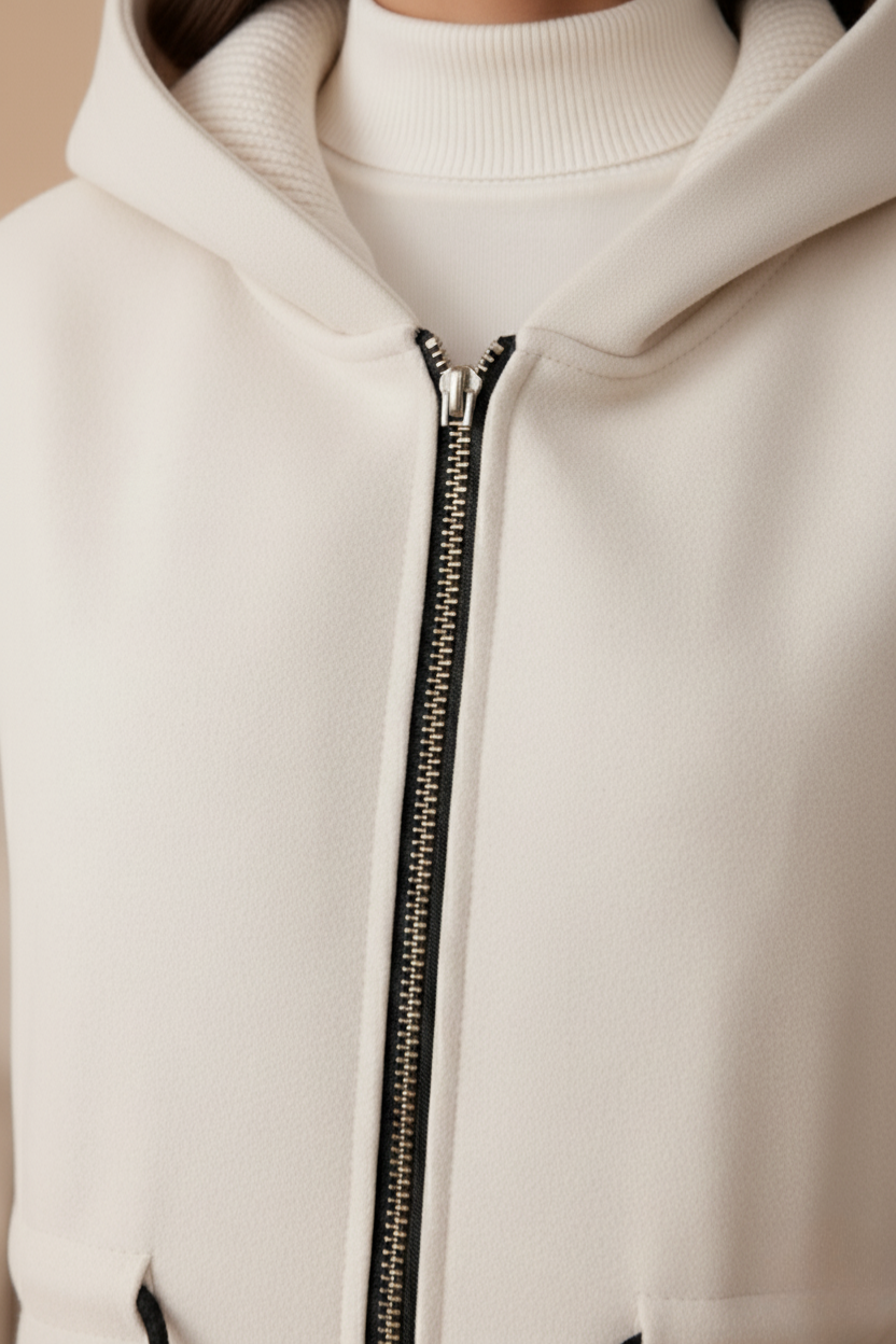 Cassey | Veste femme avec manches en maille et capuche