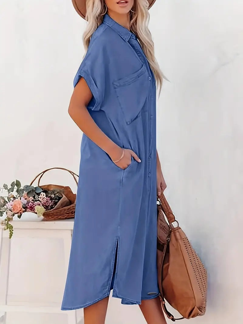 Béatrice | Robe chemise avec poches