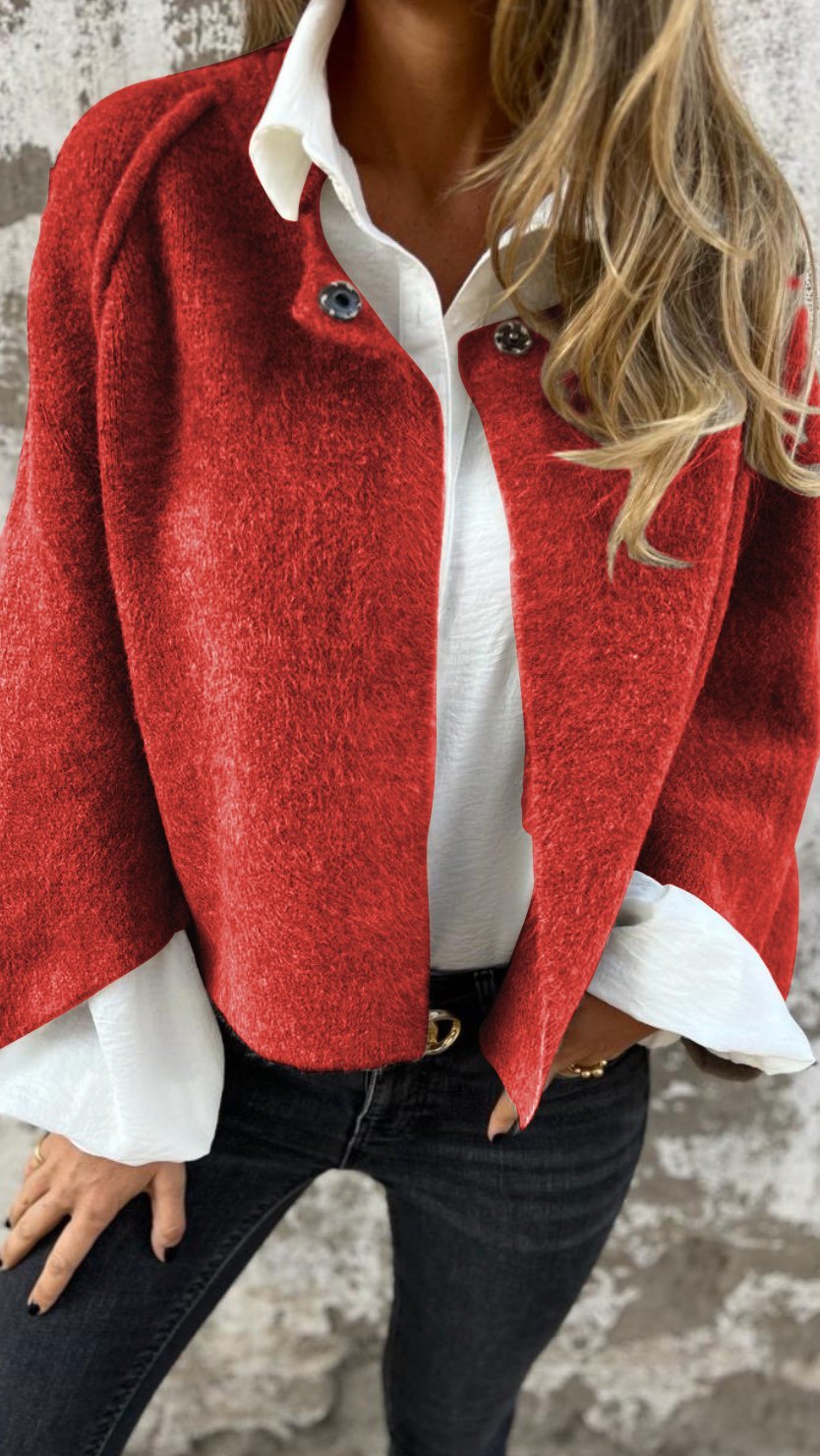BEA | Manteau en laine femme à col rond et manches longues
