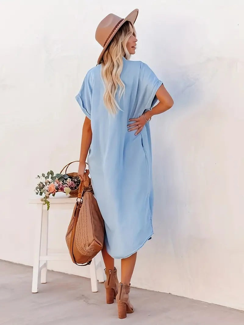 Béatrice | Robe chemise avec poches