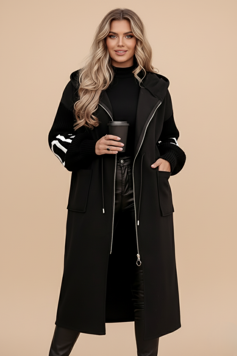 Cassey | Veste femme avec manches en maille et capuche