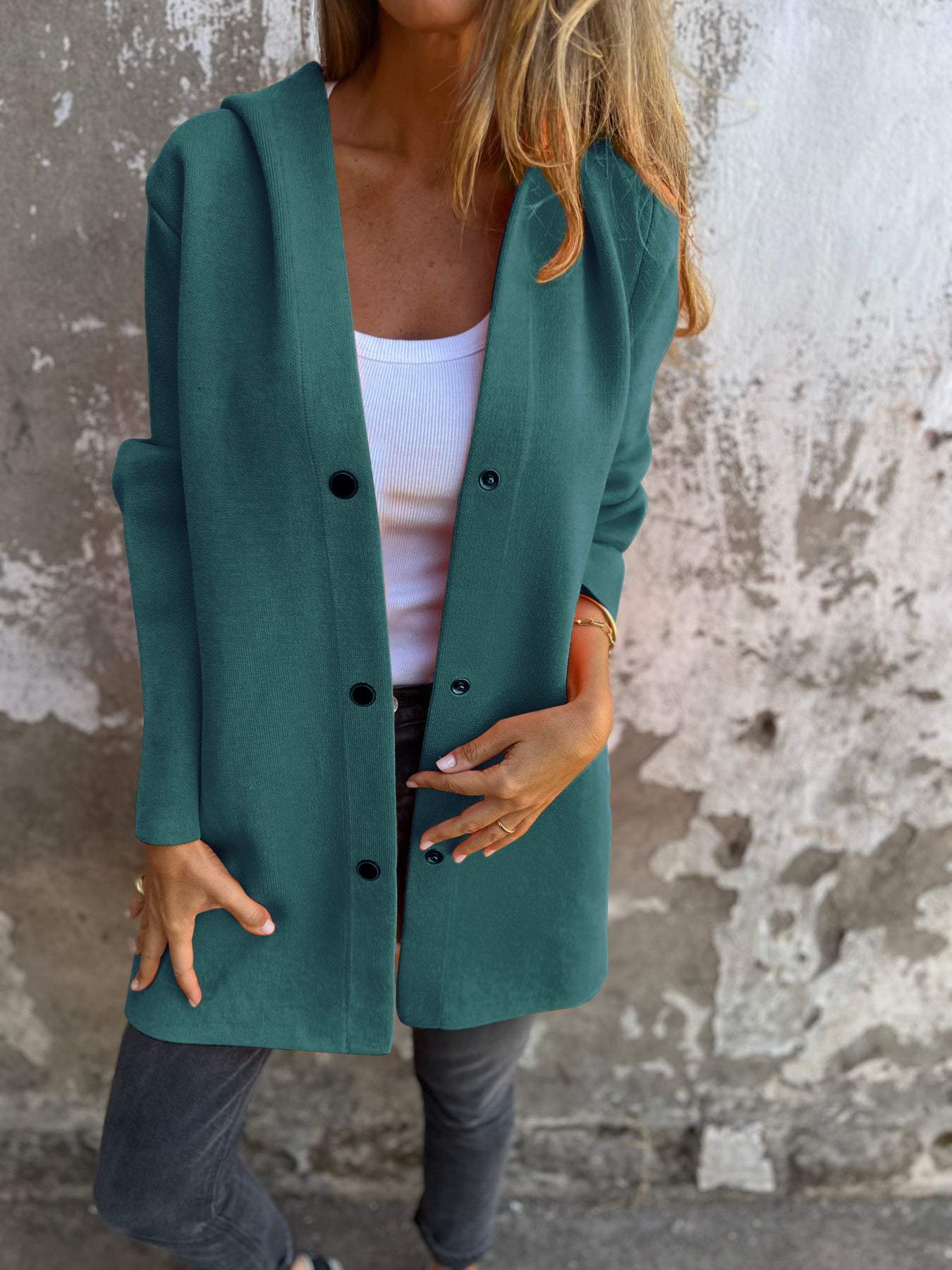Appolinia | Cardigan avec Boutons et Capuche