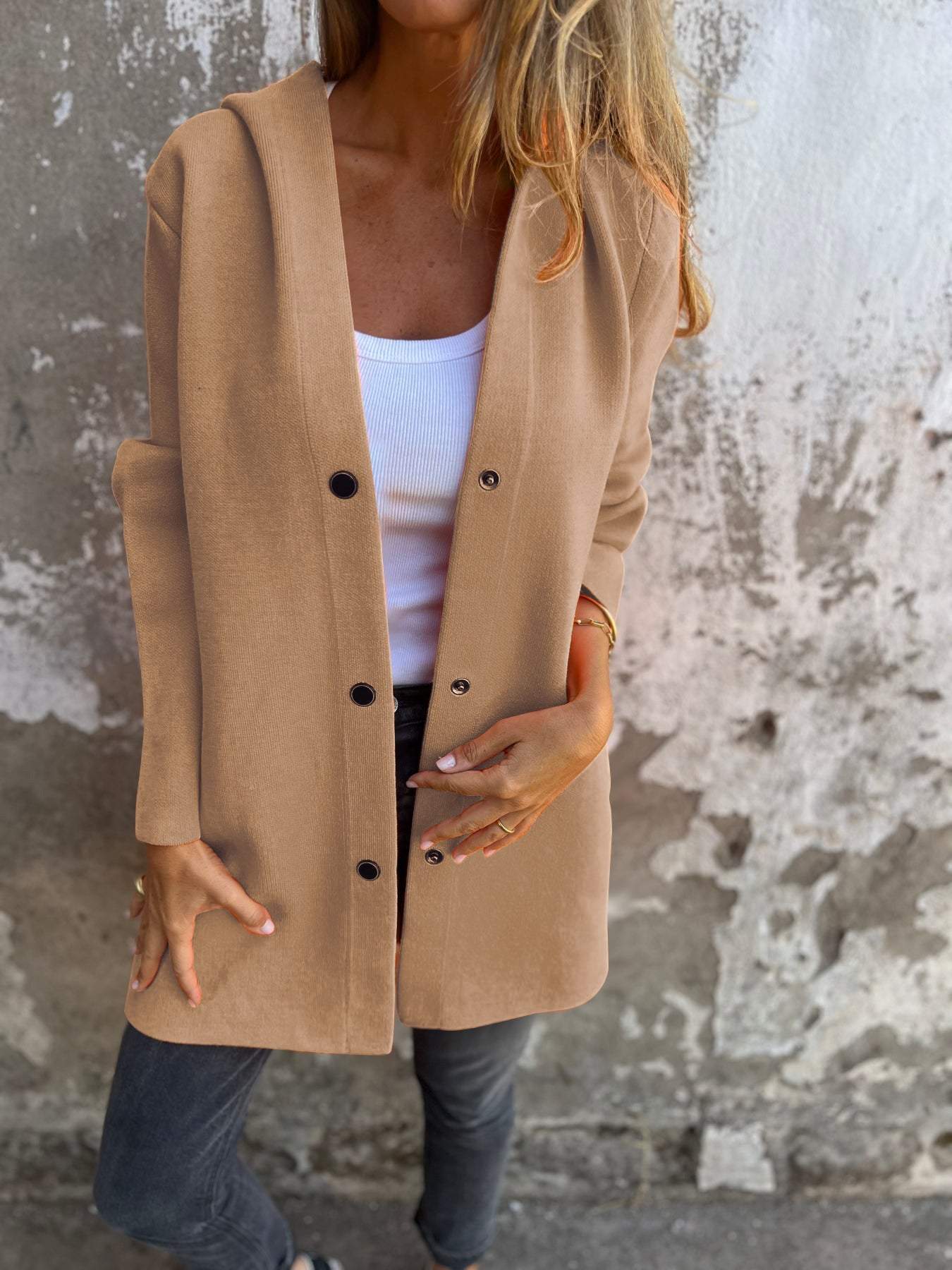 Appolinia | Cardigan avec Boutons et Capuche