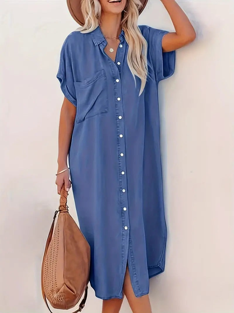 Béatrice | Robe chemise avec poches