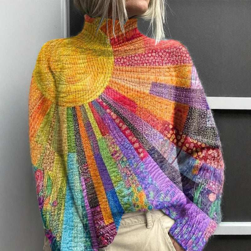 Ada | Pull Col Roulé Coloré et Joyeux