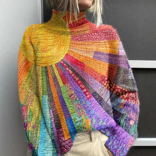 Ada | Pull Col Roulé Coloré et Joyeux
