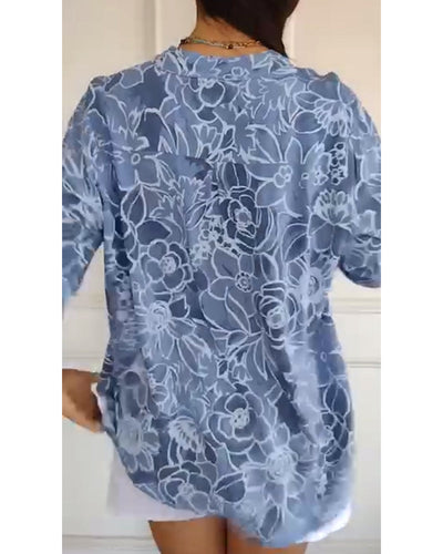 Sere | Blouse Col V Boutonnée Imprimée